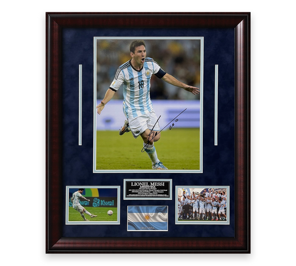 Lionel Messi Signed Autographed Photo Framed to 20x24 Argentina COPA Icons