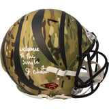 Ja'Marr Chase Signed Cincinnati Bengals Authentic Camo Helmet Insc. BAS 43963