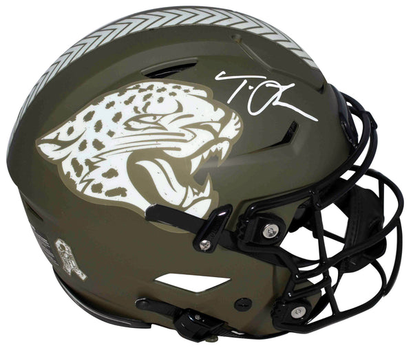 TREVOR LAWRENCE SIGNED JACKSONVILLE JAGUARS SALUTE TO SERVICE SPEEDFLEX HELMET