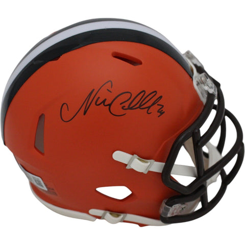 Nick Chubb Autographed/Signed Cleveland Browns Mini Helmet Beckett 46909