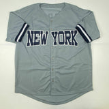 Autographed/Signed WHITEY FORD New York Grey Baseball Jersey PSA/DNA COA Auto