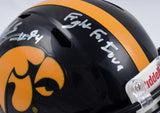 AJ Epenesa Signed Iowa Hawkeyes Speed Mini Helmet w/Fight for Iowa-BeckettW Holo