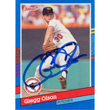 Gregg Olson Signed Baltimore Orioles 90 Donruss Slabbed Trading Card BAS 48990