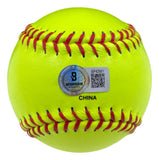 Jennie Finch Signed Yellow Softball USA Inscribed BAS