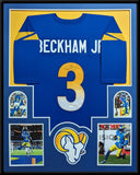 FRAMED LOS ANGELES RAMS ODELL BECKHAM JR AUTOGRAPHED SIGNED JERSEY JSA COA