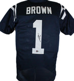 A.J. Brown Autographed Blue College Style Jersey-Beckett W Hologram