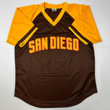 Autographed/Signed Trevor Hoffman San Diego Retro Brown Jersey Beckett BAS COA