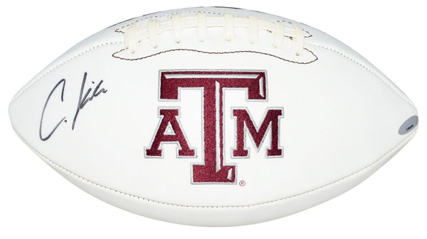 CHRISTIAN KIRK AUTOGRAPHED TEXAS A&M AGGIES WHITE LOGO FOOTBALL TRISTAR