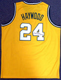 SEATTLE SONICS SPENCER HAYWOOD AUTOGRAPHED GOLD JERSEY "HOF 15" MCS HOLO 104222