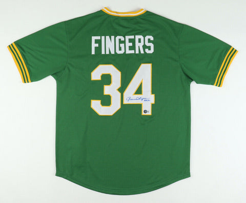 Rollie Fingers Signed Oakland Athletics / A's Jersey Inscribed "HOF 92"(Beckett)