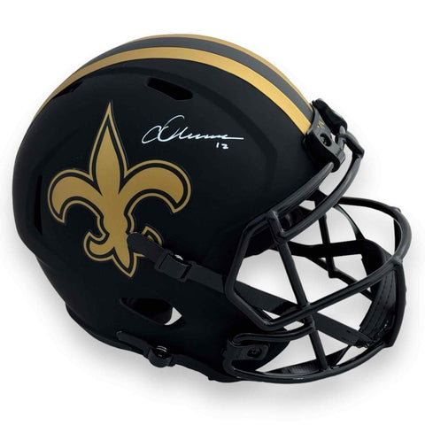 Chris Olave Autographed Signed Saints Eclipse Speed Rep Helmet - Beckett