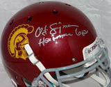 O. J. Simpson Heisman Signed USC F/S Schutt Authentic Helmet- JSA W Auth *Silver