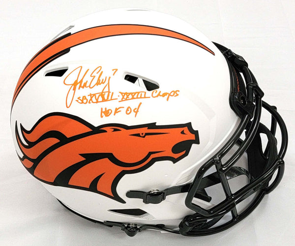 John Elway Autographed Denver Broncos Riddell Lunar Eclipse Authentic Helmet W/