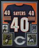 FRAMED CHICAGO BEARS GALE SAYERS AUTOGRAPHED SIGNED JERSEY PSA COA