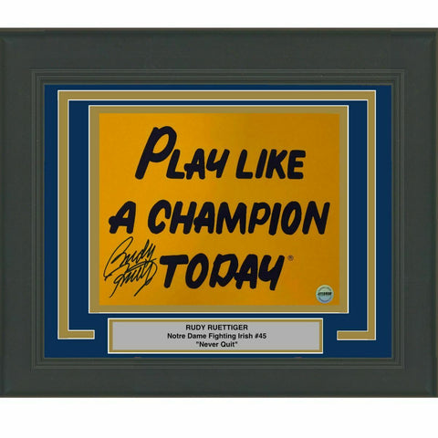 FRAMED Autographed/Signed RUDY RUETTIGER Play Like A Champion 8x10 Photo COA