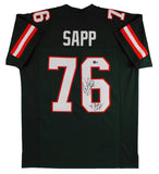 Miami Warren Sapp "91 Nat'l Champs" Signed Green Pro Style Jersey BAS Witnessed