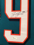 FRAMED MIAMI DOLPHINS JASON TAYLOR AUTOGRAPHED SIGNED JERSEY JSA COA