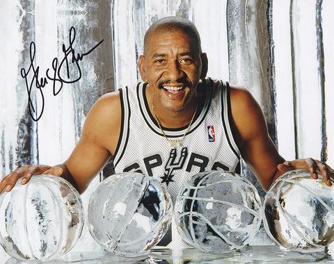 George Gervin Signed San Antonio Spurs Iceman Pose 8x10 Photo - SS COA