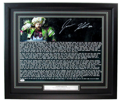 Jason Kelce Autographed 16x20 Photo Eagles Framed PSA/DNA 180920