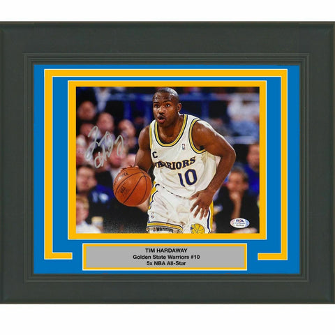 FRAMED Autographed/Signed TIM HARDAWAY Warriors 8x10 Photo PSA/DNA COA Auto #3