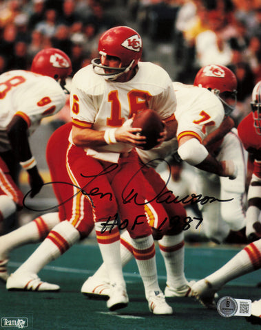 Len Dawson Autographed Signed 8x10 Photo Chiefs "HOF 1987" Beckett QR #BM00424