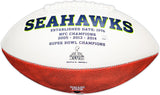 KAM CHANCELLOR AUTOGRAPHED SEATTLE SEAHAWKS WHITE LOGO FOOTBALL MCS HOLO 220819