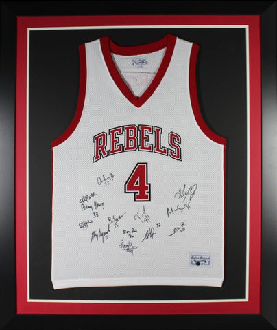 1990 UNLV Rebels Autographed National Championship Framed Jersey Beckett WHT B