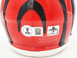 JA'MARR CHASE AUTOGRAPHED BENGALS ORANGE MINI HELMET BECKETT WITNESS 228821