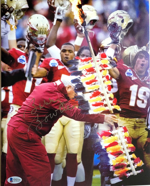 Bobby Bowden Autographed Florida State Seminoles Spear 11x14 Photo Beckett