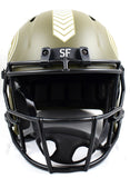 Jerry Rice Signed 49ers F/S Salute to Service Speed Helmet - Fanatics *Gold