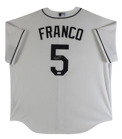 Rays Wander Franco Authentic Signed White Nike Jersey JSA Signature Debut