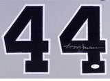 Reggie Jackson Signed New York Yankees 35x43 Custom Framed Jersey (JSA COA)