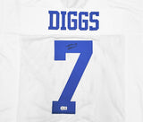 DALLAS COWBOYS TREVON DIGGS AUTOGRAPHED WHITE JERSEY BECKETT BAS QR 233691