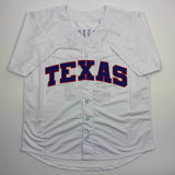 Autographed/Signed Michael Young Texas White Baseball Jersey JSA COA