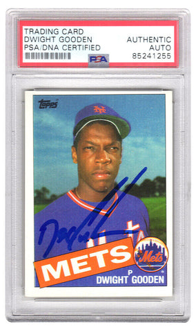 Dwight Gooden Signed Mets 1985 Topps Rookie Trading Card #620 (PSA Encapsulated)