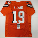 Autographed/Signed Bernie Kosar Cleveland Orange Football Jersey JSA COA