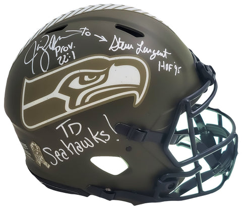 LARGENT & ZORN AUTOGRAPHED SEAHAWKS SALUTE SERVICE FULL SIZE AUTHENTIC HELMET