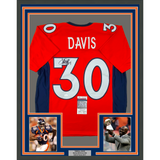 Framed Autographed/Signed Terrell Davis 33x42 HOF 17 Orange Jersey JSA COA