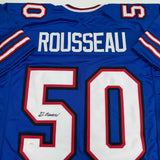 Autographed/Signed Greg Rousseau Buffalo Blue Football Jersey JSA COA