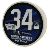 AUSTON MATTHEWS Autographed White Inglasco Rocket Richard Puck FANATICS LE 134