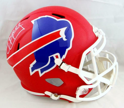 Jim Kelly Autographed Buffalo Bills F/S AMP Speed Helmet- JSA W Auth *White