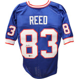 Andre Reed Autographed/Signed Pro Style Blue Jersey Beckett 44680