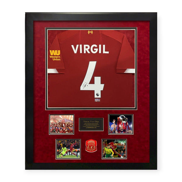 Virgil Van Dijk Liverpool FC Autographed Jersey Framed to 37x45 Icons