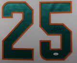 XAVIEN HOWARD (Dolphins white SKYLINE) Signed Autographed Framed Jersey JSA