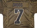 DALLAS COWBOYS TREVON DIGGS AUTOGRAPHED ARMY GREEN JERSEY BECKETT WITNESS 233655