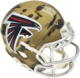 BIJAN ROBINSON AUTOGRAPHED FALCONS CAMO SPEED MINI HELMET BECKETT WITNESS 230233