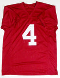 Jerry Jeudy Autographed Red College Style Jersey - Beckett W Auth *4