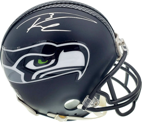 RUSSELL WILSON AUTOGRAPHED SEATTLE SEAHAWKS MINI HELMET IN SILVER RW HOLO 71469