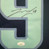 Framed Autographed/Signed Jared McCann 35x39 Seattle Blue Hockey Jersey JSA COA