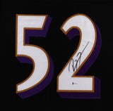 Ray Lewis Signed Baltimore Ravens 35x43 Custom Framed Jersey (Beckett COA)